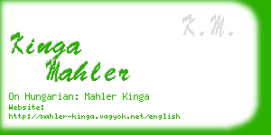 kinga mahler business card